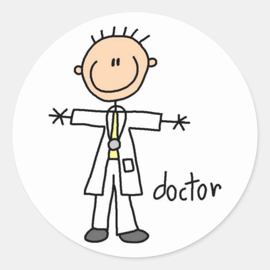 Doctor Stick figuur Sticker (Voorkant)