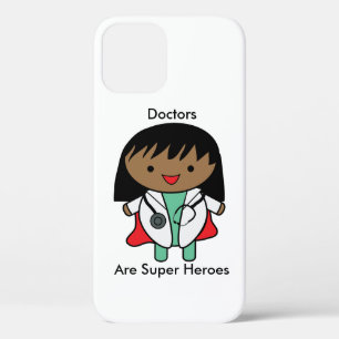 Doctor Super Hero Zwart Vrouw Personaliseren iPhone 12 Hoesje
