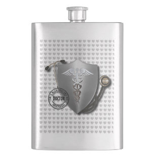 Doctor Symbolen Caduceus op stethoscoop en stempel Flacon