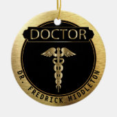 Doctor 👨 ⚕️ - UpScale Black en Gold Keramisch Ornament (Voorkant)