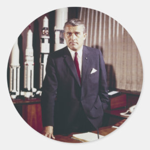 Doctor Wernher von Braun Portrait Ronde Sticker