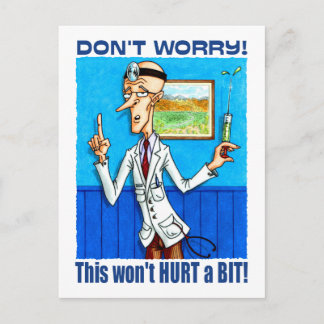Doctor zegt dat je je geen zorgen maakt briefkaart