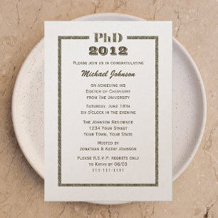 Doctoraat Afstuderen Invitation Metallic Kaart
