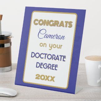 Doctoraat Gefeliciteerd! Gepersonaliseerd Reclamebord Met Voetstuk