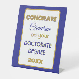 Doctoraat Gefeliciteerd! Gepersonaliseerd Reclamebord Met Voetstuk