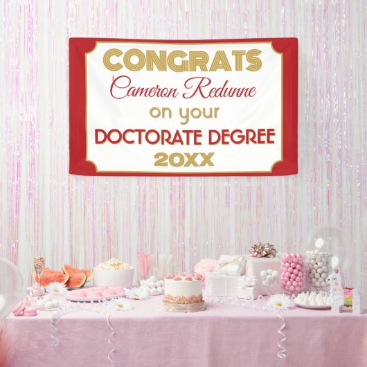 Doctoraat Gefeliciteerd! Gepersonaliseerde banner (Feest)