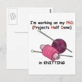 Doctoraat in het Breien Briefkaart (Voorkant / Achterkant)