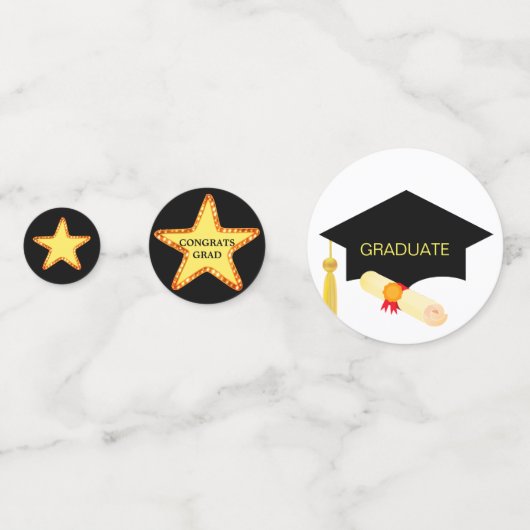 Doctorat étoiles sur Confetti noir & blanc (Derrière)