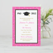 Doctorat Faire-part Pink Confetti (Debout devant)