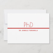 Doctorat Graduation Party Invitation (Dos)