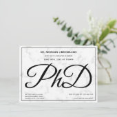 Doctorat Marble Graduation Party Invitation (Debout devant)