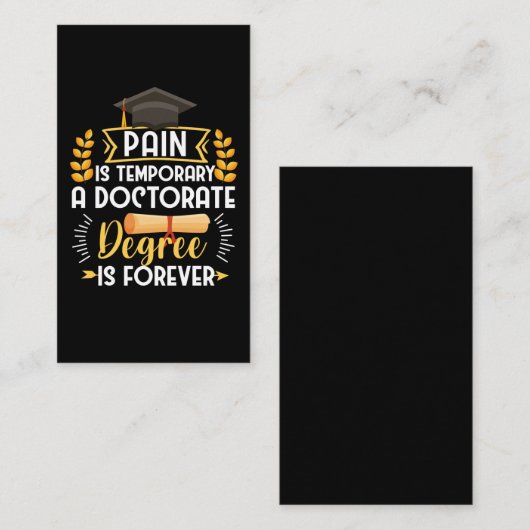 Doctorate Dissertation Defense PhD Afstuderen Visitekaartje (Voorkant / Achterkant)