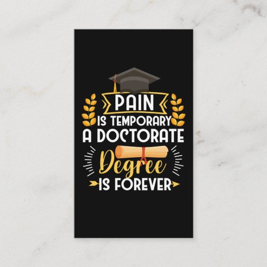 Doctorate Dissertation Defense PhD Afstuderen Visitekaartje (Voorkant)