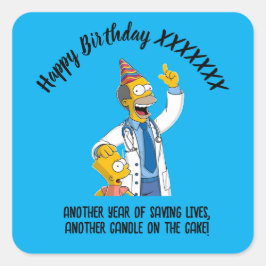 DOCTORS BIRTHDAY anti-stress psychiatry Vierkante Sticker