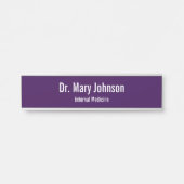 Doctor's Name Specialty Dark Purple Medical Office Deurbordje (Voorkant)