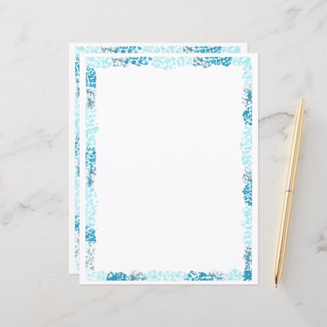 Document Abstrait de la frontière bleue et papier  (Devant/Arrière en situation)