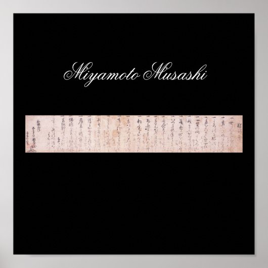 Document geschreven door Miyamoto Musashi, c. jare Poster (Voorkant)
