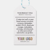 Document Hang Labels met Koord & Douanebedrijf Log Cadeaulabel (Achterkant)