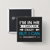 Document notering HR-afdeling Vierkante Button 5,1 Cm (Voorkant /achterkant)