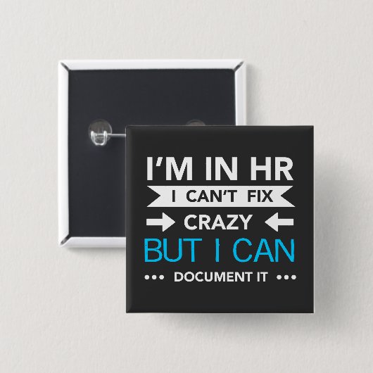 Document notering HR-afdeling Vierkante Button 5,1 Cm (Voorkant /achterkant)
