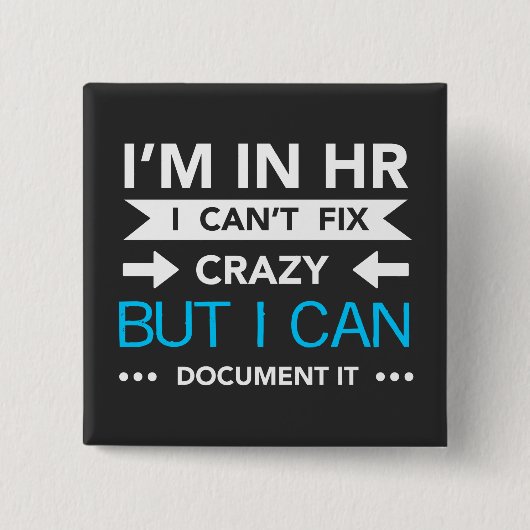 Document notering HR-afdeling Vierkante Button 5,1 Cm (Voorkant)