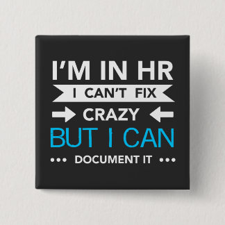 Document notering HR-afdeling Vierkante Button 5,1 Cm