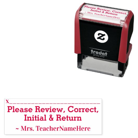 Document Review & Educator Naam Rubber Stempel (In situ)