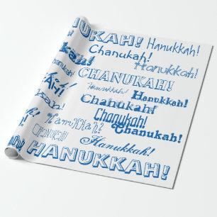 Document van O Hannukah van de Chanoeka het Blauwe Cadeaupapier
