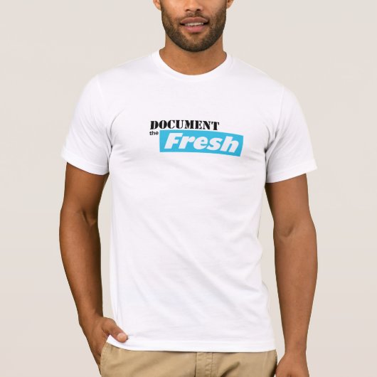 DOCUMENTEZ T-shirt frais/noir de logo des textes (Devant)