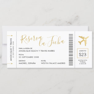 Documento de Embarque del Avión Reserva la Fecha Aankondiging