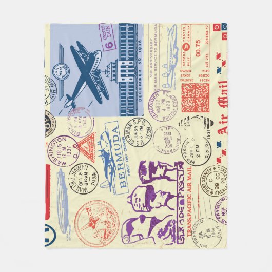  documentstempel decor set fleece deken (Voorkant)