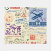  documentstempel decor set fleece deken (Voorkant (Horizontaal))