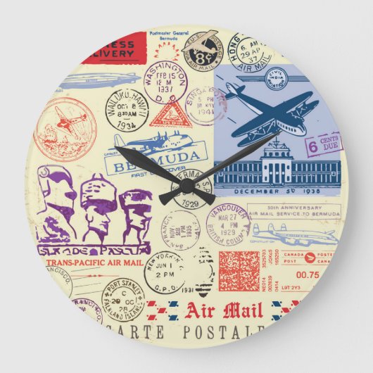 documentstempel decor set grote klok (Voorkant)