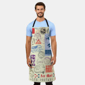  documentstempel decor set schort (Gedragen)