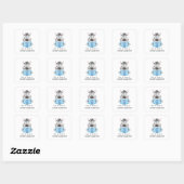 DOCUTE WATERVERF ZEBRA LEZEN BOEKPLAAT VIERKANTE STICKER (Vel)