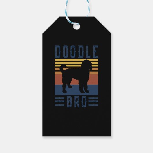 Doddle Dog Retro T-shirt Cadeaulabel (Voorkant)