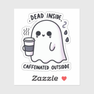 Dode binnen cafeïnehoudende buiten grappige geest sticker