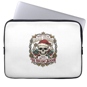 Dode Binnen Feestdagen Kerst Schedel Kerstman H Laptop Sleeve