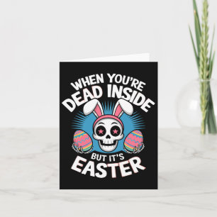 Dode binnen, maar het is Paaskop Bunny Funny Egg Kaart
