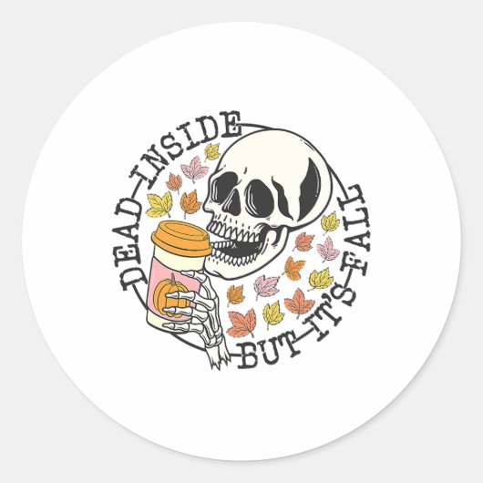 Dode binnen maar zijn Herfst Halloween Ronde Sticker (Voorkant)