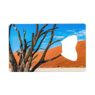 Dode boom in Deadvlei, Namibië Kredietkaart Flessenopener