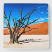 Dode boom in Deadvlei, Namibië Vierkante Klok (Voorkant)