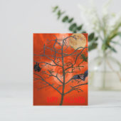 Dode boom onder een Oranje Scary Sky Briefkaart (Staand voorkant)