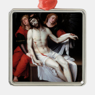 Dode Christus Gesteund door Twee Angels (Ribalta) Metalen Ornament