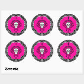 Dode Damask - Chic Sugar Skull Ronde Sticker (Vel)