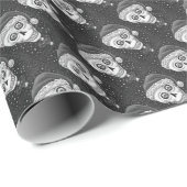 DODE HOOFD SANTA SKULL, CHRISTMAS SKELETON HUMOR CADEAUPAPIER (Rol Hoek)