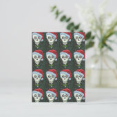 DODE HOOFD SANTA SKULL, CHRISTMAS SKELETON HUMOR FEESTDAGENKAART (Staand voorkant)