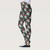 DODE HOOFD SANTA SKULL, CHRISTMAS SKELETON HUMOR LEGGINGS (Links)