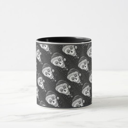 DODE HOOFD SANTA SKULL, CHRISTMAS SKELETON HUMOR MOK (Midden)