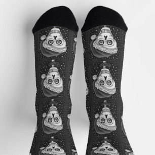 DODE HOOFD SANTA SKULL, CHRISTMAS SKELETON HUMOR SOKKEN